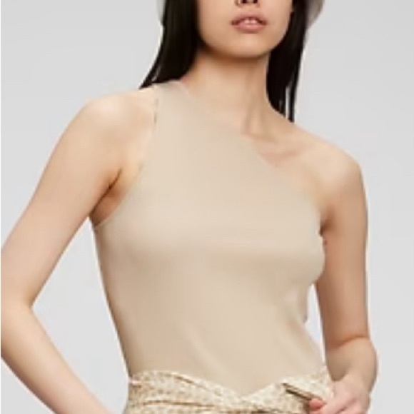 NWT - GAP - Rib one-shoulder midi dress in Sand Khaki. Small P2P is 16-18" - Picture 4 of 6